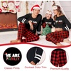 image:imageEkouaer Family Christmas Pajamas Matching Sets Long Sleeve Couple Pjs Holiday Sleepwear Soft Loungewear with PocketsBlack Red Plaid