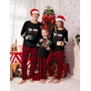 image:imageEkouaer Family Christmas Pajamas Matching Sets Long Sleeve Couple Pjs Holiday Sleepwear Soft Loungewear with PocketsBlack Red Plaid