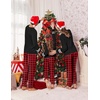 image:imageEkouaer Family Christmas Pajamas Matching Sets Long Sleeve Couple Pjs Holiday Sleepwear Soft Loungewear with PocketsBlack Red Plaid