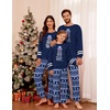 image:imageEkouaer Family Christmas Pajamas Matching Sets Long Sleeve Couple Pjs Holiday Sleepwear Soft Loungewear with PocketsBluechristmas
