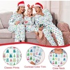 image:imageEkouaer Family Christmas Pajamas Matching Sets Long Sleeve Couple Pjs Holiday Sleepwear Soft Loungewear with PocketsGreenpine Tree