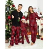image:imageEkouaer Family Christmas Pajamas Matching Sets Womens Mens Pjs Long Sleeve Sleepwear Holiday Lounge SetsBlack Redbuffalo Plaid