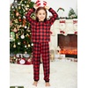 image:imageEkouaer Family Christmas Pajamas Matching Sets Womens Mens Pjs Long Sleeve Sleepwear Holiday Lounge SetsBlack Redbuffalo Plaid