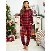 image:imageEkouaer Family Christmas Pajamas Matching Sets Womens Mens Pjs Long Sleeve Sleepwear Holiday Lounge SetsBlack Redbuffalo Plaid