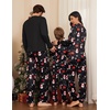 image:imageEkouaer Family Christmas Pajamas Matching Sets Womens Mens Pjs Long Sleeve Sleepwear Holiday Lounge SetsBlack Snowman and Snowflake