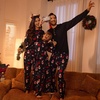 image:imageEkouaer Family Christmas Pajamas Matching Sets Womens Mens Pjs Long Sleeve Sleepwear Holiday Lounge SetsBlack Snowman and Snowflake