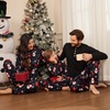 image:imageEkouaer Family Christmas Pajamas Matching Sets Womens Mens Pjs Long Sleeve Sleepwear Holiday Lounge SetsBlack Snowman and Snowflake