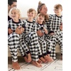 image:imageEkouaer Family Christmas Pajamas Matching Sets Womens Mens Pjs Long Sleeve Sleepwear Holiday Lounge SetsBlack Whitebuffalo Plaid
