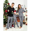 image:imageEkouaer Family Christmas Pajamas Matching Sets Womens Mens Pjs Long Sleeve Sleepwear Holiday Lounge SetsBlack Whitebuffalo Plaid