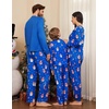 image:imageEkouaer Family Christmas Pajamas Matching Sets Womens Mens Pjs Long Sleeve Sleepwear Holiday Lounge SetsBlue Snowman and Snowflake