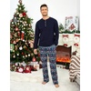 image:imageEkouaer Family Christmas Pajamas Matching Sets Womens Mens Pjs Long Sleeve Sleepwear Holiday Lounge SetsNavy