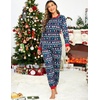 image:imageEkouaer Family Christmas Pajamas Matching Sets Womens Mens Pjs Long Sleeve Sleepwear Holiday Lounge SetsNavy