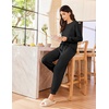 image:imageEkouaer Lounge Sets for Women 2 Piece Jogger Pajama Long Sleeve Pants Loungewear Sweatsuits Casual Matching OutfitsBlack