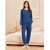 image:imageEkouaer Lounge Sets for Women 2 Piece Jogger Pajama Long Sleeve Pants Loungewear Sweatsuits Casual Matching OutfitsBlue