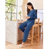 image:imageEkouaer Lounge Sets for Women 2 Piece Jogger Pajama Long Sleeve Pants Loungewear Sweatsuits Casual Matching OutfitsBlue