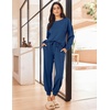 image:imageEkouaer Lounge Sets for Women 2 Piece Jogger Pajama Long Sleeve Pants Loungewear Sweatsuits Casual Matching OutfitsBlue