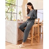 image:imageEkouaer Lounge Sets for Women 2 Piece Jogger Pajama Long Sleeve Pants Loungewear Sweatsuits Casual Matching OutfitsDeep Grey