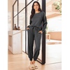 image:imageEkouaer Lounge Sets for Women 2 Piece Jogger Pajama Long Sleeve Pants Loungewear Sweatsuits Casual Matching OutfitsDeep Grey