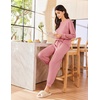 image:imageEkouaer Lounge Sets for Women 2 Piece Jogger Pajama Long Sleeve Pants Loungewear Sweatsuits Casual Matching OutfitsDusty Pink