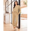 image:imageEkouaer Lounge Sets for Women 2 Piece Jogger Pajama Long Sleeve Pants Loungewear Sweatsuits Casual Matching OutfitsKhaki