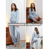 image:imageEkouaer Lounge Sets for Women 2 Piece Jogger Pajama Long Sleeve Pants Loungewear Sweatsuits Casual Matching OutfitsLight Grey