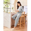 image:imageEkouaer Lounge Sets for Women 2 Piece Jogger Pajama Long Sleeve Pants Loungewear Sweatsuits Casual Matching OutfitsLight Grey