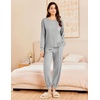 image:imageEkouaer Lounge Sets for Women 2 Piece Jogger Pajama Long Sleeve Pants Loungewear Sweatsuits Casual Matching OutfitsLight Grey