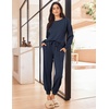 image:imageEkouaer Lounge Sets for Women 2 Piece Jogger Pajama Long Sleeve Pants Loungewear Sweatsuits Casual Matching OutfitsNavy Blue