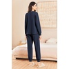 image:imageEkouaer Lounge Sets for Women 2 Piece Jogger Pajama Long Sleeve Pants Loungewear Sweatsuits Casual Matching OutfitsNavy Blue