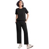 image:imageEkouaer Lounge Sets for Women 2 Piece Matching Travel Outfits 2026 Loose Short Sleeve Top Wide Leg Pants PocketsBlack