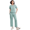 image:imageEkouaer Lounge Sets for Women 2 Piece Matching Travel Outfits 2026 Loose Short Sleeve Top Wide Leg Pants PocketsGlacial Green