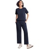 image:imageEkouaer Lounge Sets for Women 2 Piece Matching Travel Outfits 2026 Loose Short Sleeve Top Wide Leg Pants PocketsNavy Blue