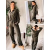 image:imageEkouaer Lounge Sets for Women 2 Piece Outfits 2024 Long Sleeve Top with Pants Sweatsuit Tracksuit SXXLArmy Green