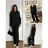image:imageEkouaer Lounge Sets for Women 2 Piece Outfits 2024 Long Sleeve Top with Pants Sweatsuit Tracksuit SXXLBlack