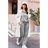 image:imageEkouaer Lounge Sets for Women 2 Piece Outfits 2024 Long Sleeve Top with Pants Sweatsuit Tracksuit SXXLLight Grey