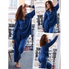 image:imageEkouaer Lounge Sets for Women 2 Piece Outfits 2024 Long Sleeve Top with Pants Sweatsuit Tracksuit SXXLNavy