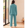 image:imageEkouaer Lounge Sets for Women 2 Piece Outfits 2024 Long Sleeve Top with Pants Sweatsuit Tracksuit SXXLPeacock Blue