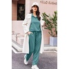 image:imageEkouaer Lounge Sets for Women 2 Piece Outfits 2024 Long Sleeve Top with Pants Sweatsuit Tracksuit SXXLPeacock Blue