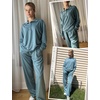 image:imageEkouaer Lounge Sets for Women 2 Piece Outfits 2024 Long Sleeve Top with Pants Sweatsuit Tracksuit SXXLPeacock Blue