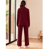 image:imageEkouaer Lounge Sets for Women 2 Piece Outfits 2024 Long Sleeve Top with Pants Sweatsuit Tracksuit SXXLWine Red