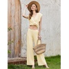 image:imageEkouaer Lounge Sets for Women 2 Piece Outfits Knit Sweater Vest Lounge Pants Casual Matching Loungewear SetBeige