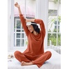 image:imageEkouaer Lounge Sets for Women Comfy Ribbed Knit Pajamas Fall Long Sleeve Sleepwear 2 Piece Casual LoungewearSXXLCaramel