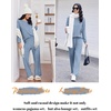 image:imageEkouaer Lounge Sets for Women Comfy Ribbed Knit Pajamas Fall Long Sleeve Sleepwear 2 Piece Casual LoungewearSXXLClear Blue