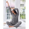 image:imageEkouaer Lounge Sets for Women Comfy Ribbed Knit Pajamas Fall Long Sleeve Sleepwear 2 Piece Casual LoungewearSXXLGrey