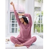 image:imageEkouaer Lounge Sets for Women Comfy Ribbed Knit Pajamas Fall Long Sleeve Sleepwear 2 Piece Casual LoungewearSXXLPurple Red