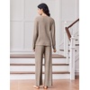 image:imageEkouaer Lounge Sets for Women Comfy Ribbed Knit Pajamas Fall Long Sleeve Sleepwear 2 Piece Casual LoungewearSXXLTea Grey