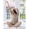image:imageEkouaer Lounge Sets for Women Comfy Ribbed Knit Pajamas Fall Long Sleeve Sleepwear 2 Piece Casual LoungewearSXXLTea Grey