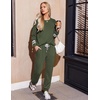 image:imageEkouaer Lounge Sets for Women Ribbed Knit Outfits Pajamas Sets 2 Piece Long Sleeve Sweatsuits with PocketsArmy Green