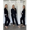 image:imageEkouaer Lounge Sets for Women Ribbed Knit Outfits Pajamas Sets 2 Piece Long Sleeve Sweatsuits with PocketsBlack