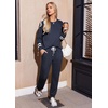 image:imageEkouaer Lounge Sets for Women Ribbed Knit Outfits Pajamas Sets 2 Piece Long Sleeve Sweatsuits with PocketsBlue
